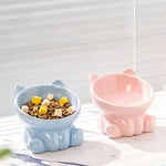 Cat Bowl Pet Accessories Ceramic Diagonal High Feet Cute Protection Cervical Spine Dog Bowl Drink Water Bowl Pet
