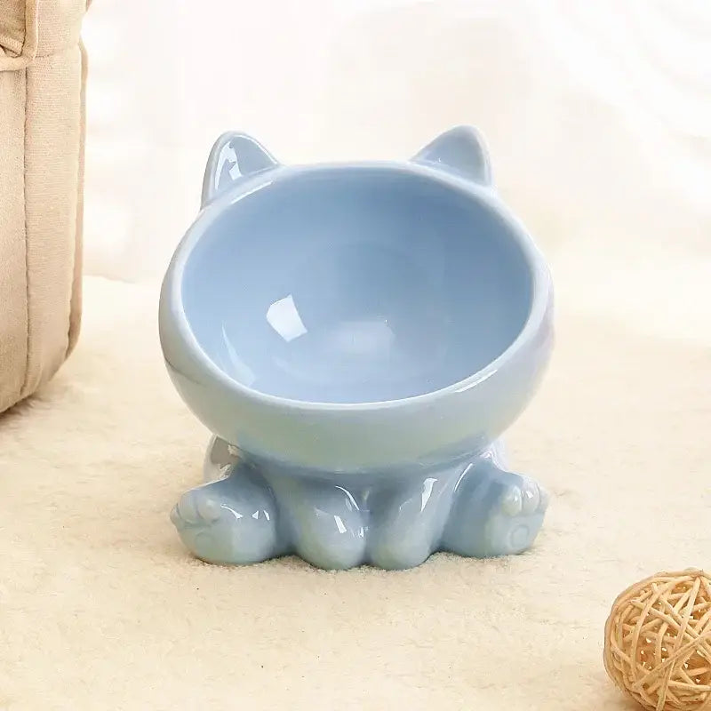 Cat Bowl Pet Accessories Ceramic Diagonal High Feet Cute Protection Cervical Spine Dog Bowl Drink Water Bowl Pet