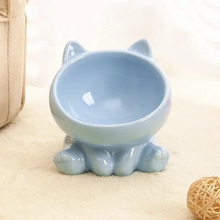 Cat Bowl Pet Accessories Ceramic Diagonal High Feet Cute Protection Cervical Spine Dog Bowl Drink Water Bowl Pet