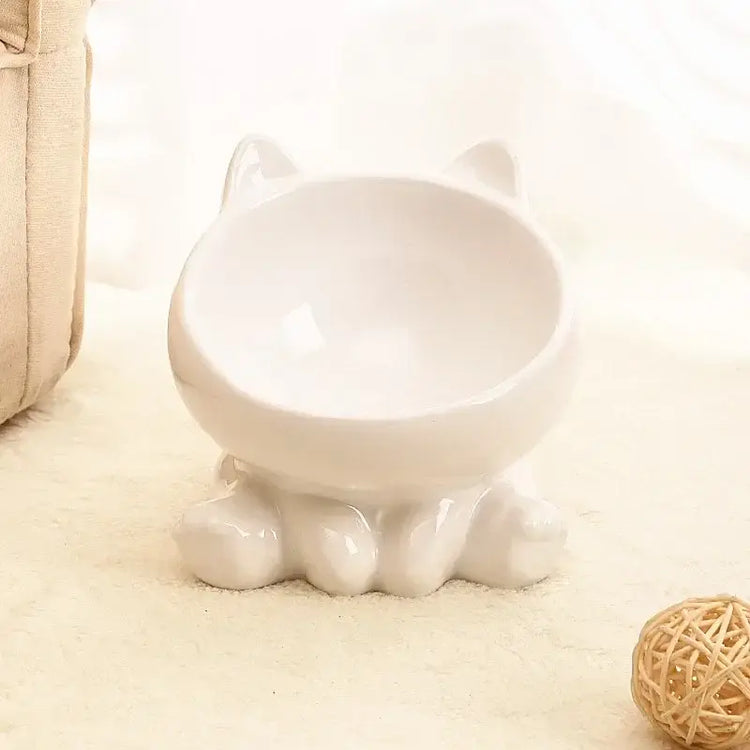 Cat Bowl Pet Accessories Ceramic Diagonal High Feet Cute Protection Cervical Spine Dog Bowl Drink Water Bowl Pet