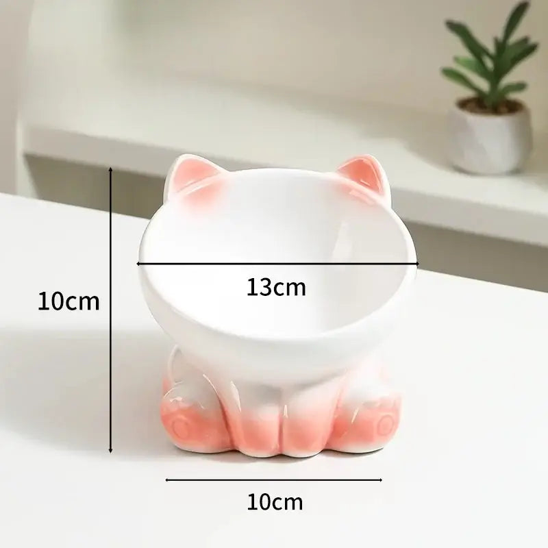 Cat Bowl Pet Accessories Ceramic Diagonal High Feet Cute Protection Cervical Spine Dog Bowl Drink Water Bowl Pet