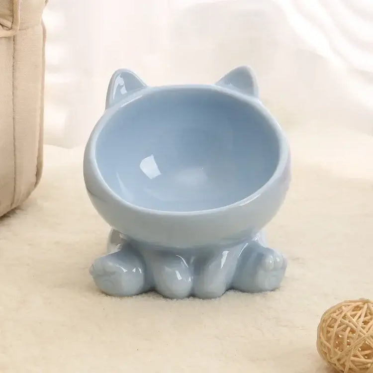 Cat Bowl Pet Accessories Ceramic Diagonal High Feet Cute Protection Cervical Spine Dog Bowl Drink Water Bowl Pet