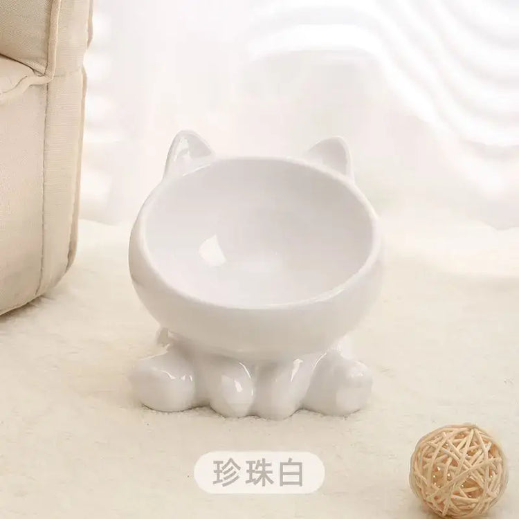 Cat Bowl Pet Accessories Ceramic Diagonal High Feet Cute Protection Cervical Spine Dog Bowl Drink Water Bowl Pet