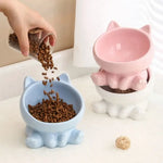 Cat Bowl Pet Accessories Ceramic Diagonal High Feet Cute Protection Cervical Spine Dog Bowl Drink Water Bowl Pet