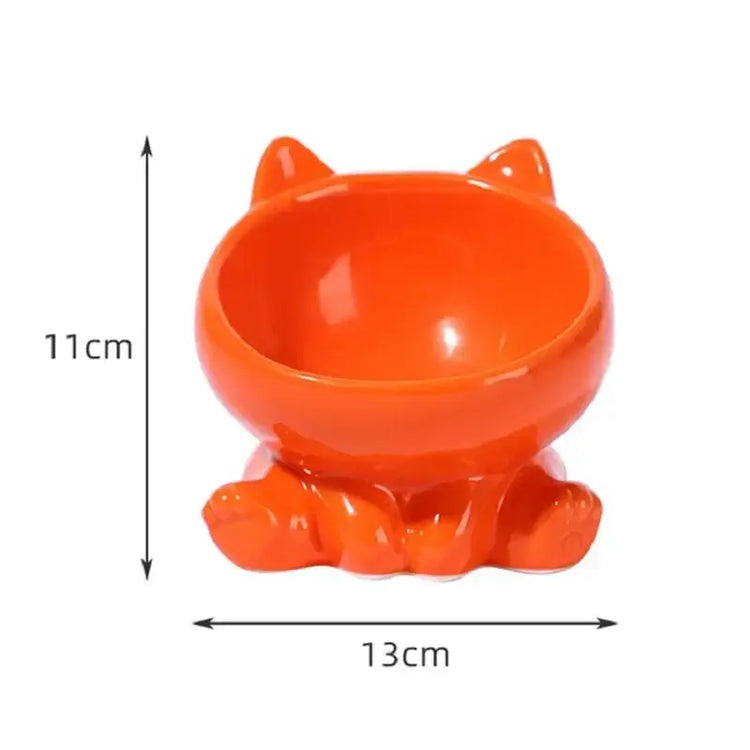 Cat Bowl Pet Accessories Ceramic Diagonal High Feet Cute Protection Cervical Spine Dog Bowl Drink Water Bowl Pet