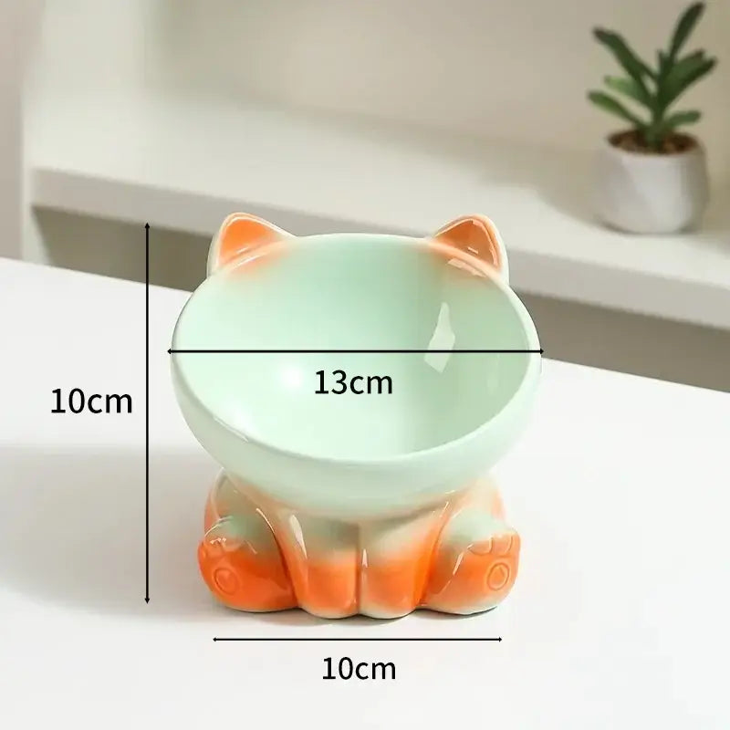 Cat Bowl Pet Accessories Ceramic Diagonal High Feet Cute Protection Cervical Spine Dog Bowl Drink Water Bowl Pet