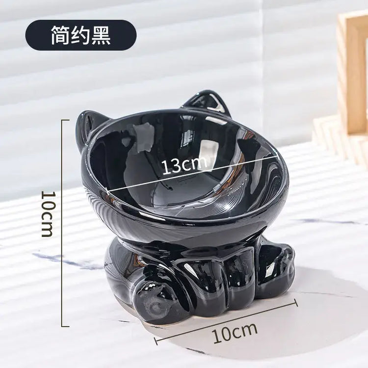 Cat Bowl Pet Accessories Ceramic Diagonal High Feet Cute Protection Cervical Spine Dog Bowl Drink Water Bowl Pet