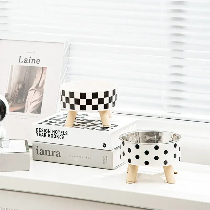 Cat Bowls New Stainless Steel Raised Cat Bowl Pet Food and Water Bowls Anti-Slip Pet Feeders for Cats and Dogs Pet
