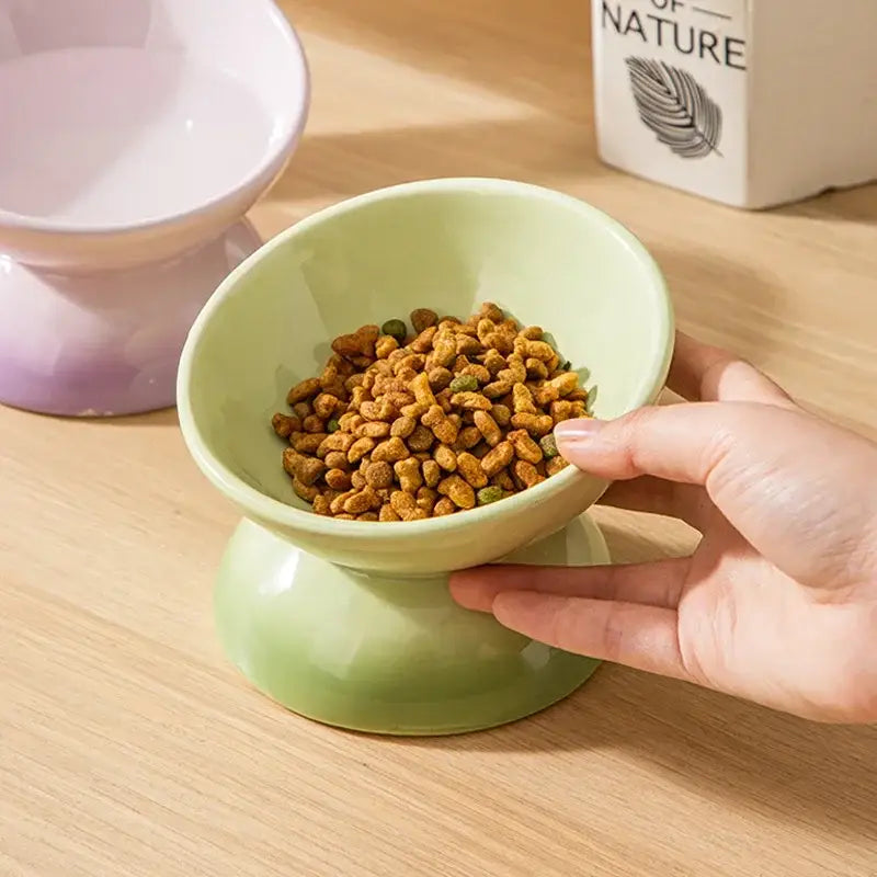Cat Ceramic Bowl Gradient Pet Food Water Feeders Small Dogs Drinking Eating Supplies Raised Tilted Cats Puppy Feeding
