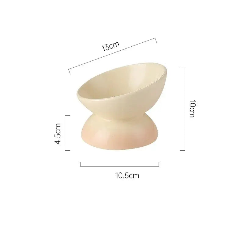 Cat Ceramic Bowl Gradient Pet Food Water Feeders Small Dogs Drinking Eating Supplies Raised Tilted Cats Puppy Feeding