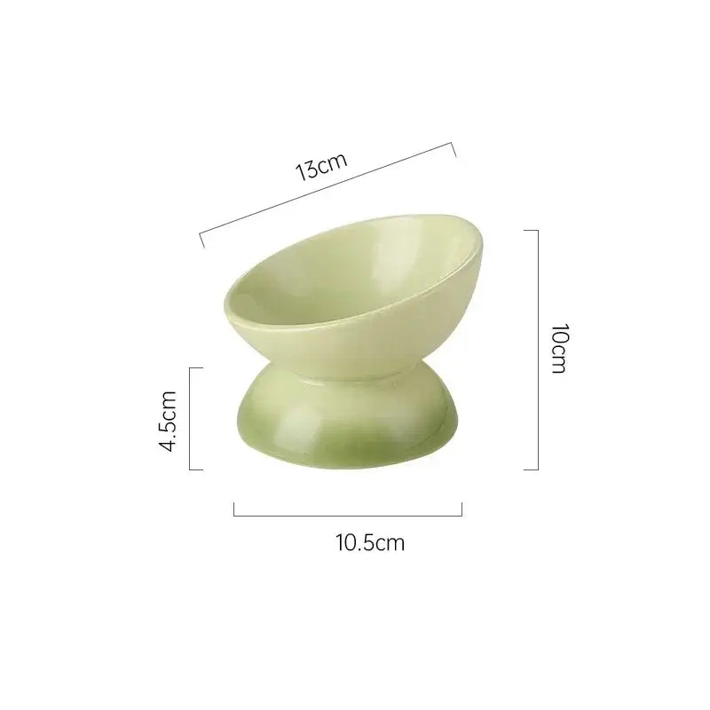 Cat Ceramic Bowl Gradient Pet Food Water Feeders Small Dogs Drinking Eating Supplies Raised Tilted Cats Puppy Feeding