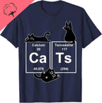 Cat Chemistry Periodic Table Funny Gifts Cat Dad Cat Mom T-Shirt Kawayi Short Sleeve Cotton Breathable and Comfortable