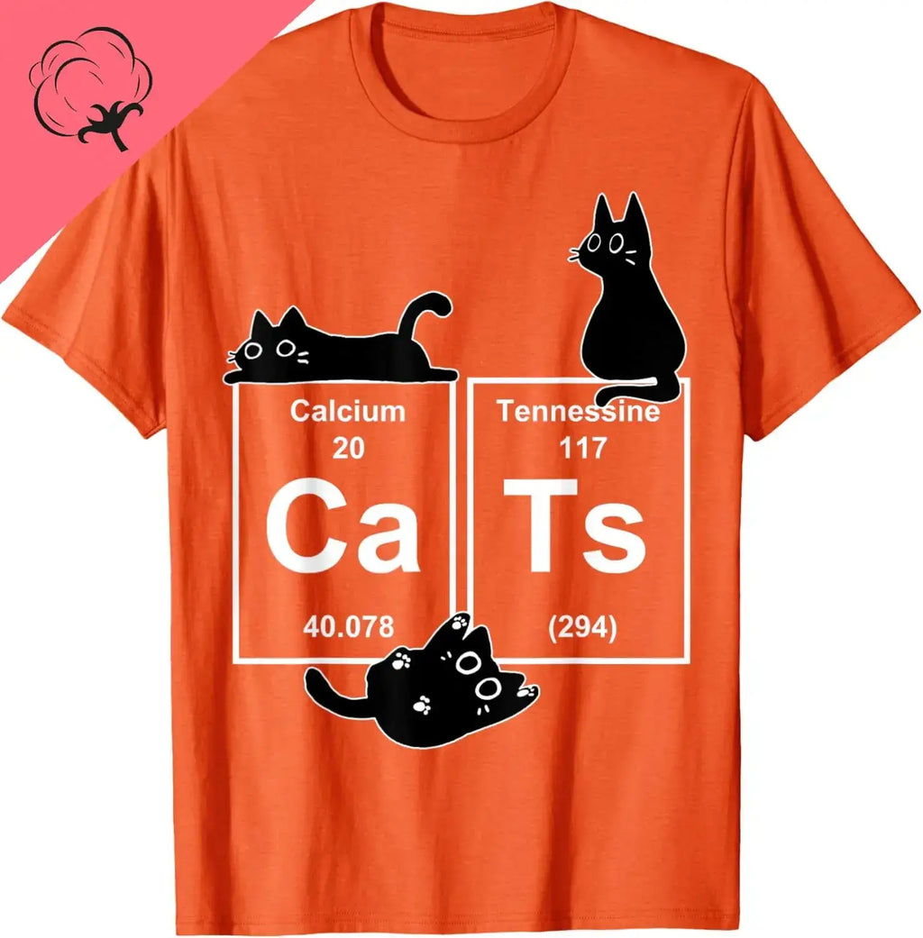 Cat Chemistry Periodic Table Funny Gifts Cat Dad Cat Mom T-Shirt Kawayi Short Sleeve Cotton Breathable and Comfortable