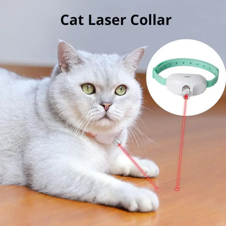 Cat Collar Laser Toy with Red Light Interactive Cat Laser Toy for Bored Indoor Cats Rechargeable Electric Laser Collar
