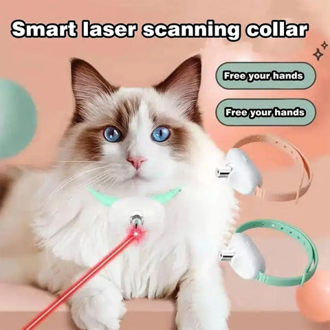Cat Collar Laser Toy with Red Light Interactive Cat Laser Toy for Bored Indoor Cats Rechargeable Electric Laser Collar