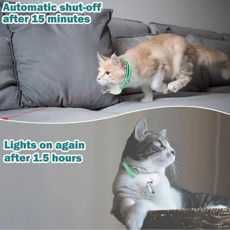 Cat Collar Laser Toy with Red Light Interactive Cat Laser Toy for Bored Indoor Cats Rechargeable Electric Laser Collar