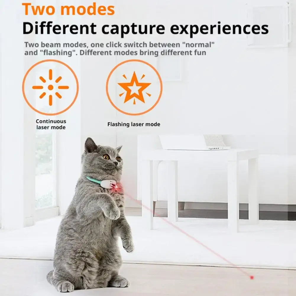 Cat Collar Laser Toy with Red Light Interactive Cat Laser Toy for Bored Indoor Cats Rechargeable Electric Laser Collar