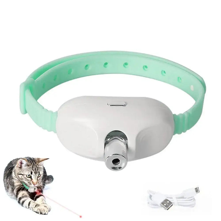 Cat Collar Laser Toy with Red Light Interactive Cat Laser Toy for Bored Indoor Cats Rechargeable Electric Laser Collar