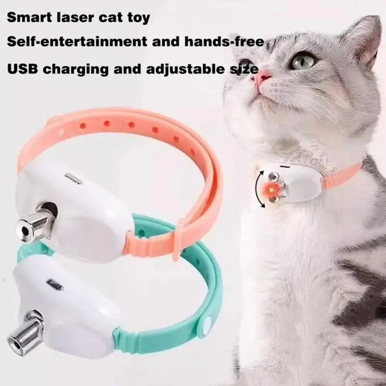 Cat Collar Laser Toy with Red Light Interactive Cat Laser Toy for Bored Indoor Cats Rechargeable Electric Laser Collar
