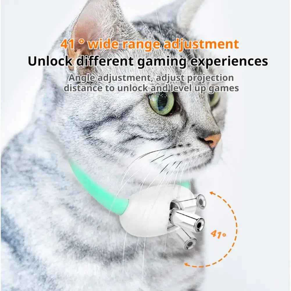 Cat Collar Laser Toy with Red Light Interactive Cat Laser Toy for Bored Indoor Cats Rechargeable Electric Laser Collar