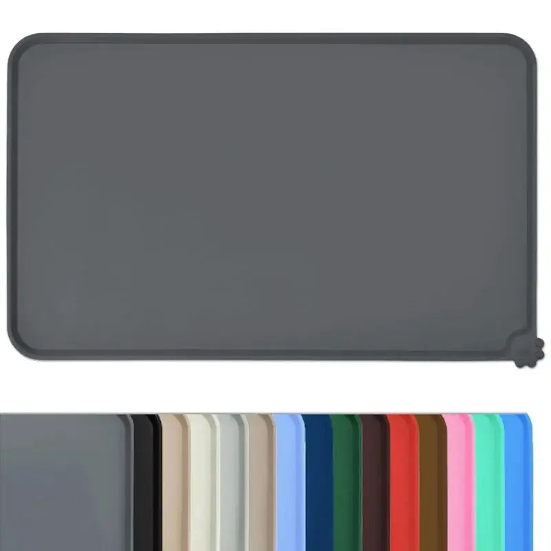 Cat Dog Food Mat For Pet Feeding Bowl Floors Waterproof Non Slip Silicone Pet Bowl Mat - High-Lipped Non-Stick