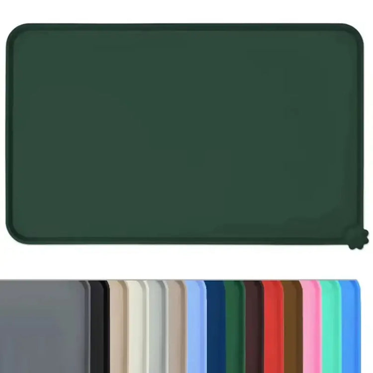 Cat Dog Food Mat For Pet Feeding Bowl Floors Waterproof Non Slip Silicone Pet Bowl Mat - High-Lipped Non-Stick