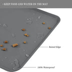 Cat Dog Food Mat For Pet Feeding Bowl Floors Waterproof Non Slip Silicone Pet Bowl Mat - High-Lipped Non-Stick