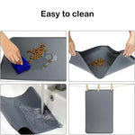 Cat Dog Food Mat For Pet Feeding Bowl Floors Waterproof Non Slip Silicone Pet Bowl Mat - High-Lipped Non-Stick
