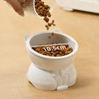♥Cat Dog Food Water Bowl-Raised Pet Feeder with Non-Slip Base & Paw Print Design,Neck Protection Bowl for Small Medium