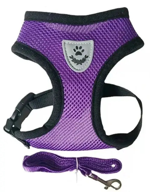 Cat Dog Harness with Lead Leash Adjustable Vest Polyester Mesh Breathable Harnesses Reflective sti for Small Dog Cat