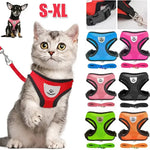 Cat Dog Harness with Lead Leash Adjustable Vest Polyester Mesh Breathable Harnesses Reflective sti for Small Dog Cat