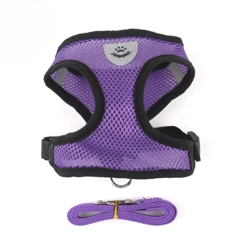 Cat Dog Harness with Lead Leash Adjustable Vest Polyester Mesh Breathable Harnesses Reflective sti for Small Dog Cat