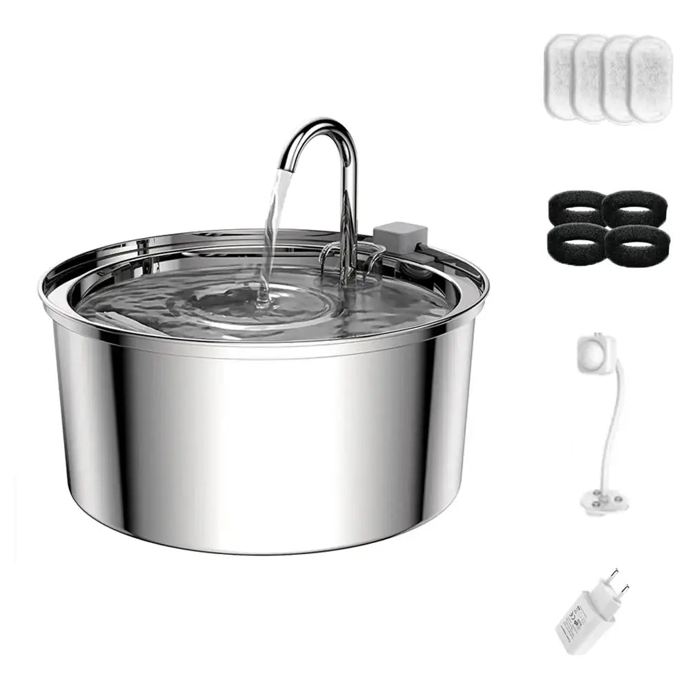 Cat Drinking Fountain Automatic Stainless Steel Pet Fountains Water Dispenser Ultra-quiet Pump Water Foutain for