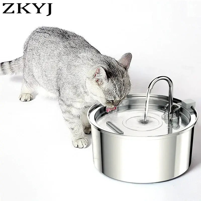 Cat Drinking Fountain Automatic Stainless Steel Pet Fountains Water Dispenser Ultra-quiet Pump Water Foutain for