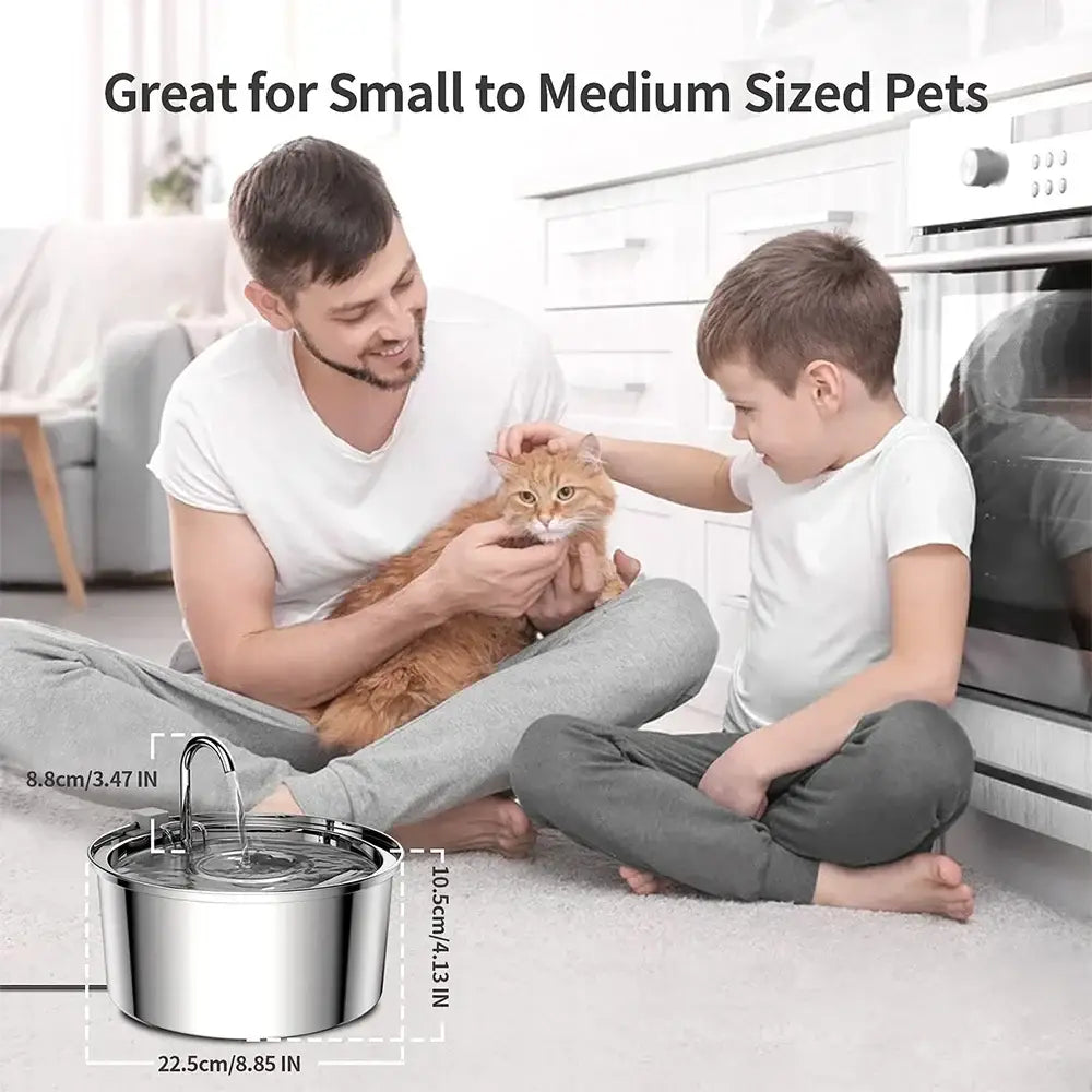 Cat Drinking Fountain Automatic Stainless Steel Pet Fountains Water Dispenser Ultra-quiet Pump Water Foutain for