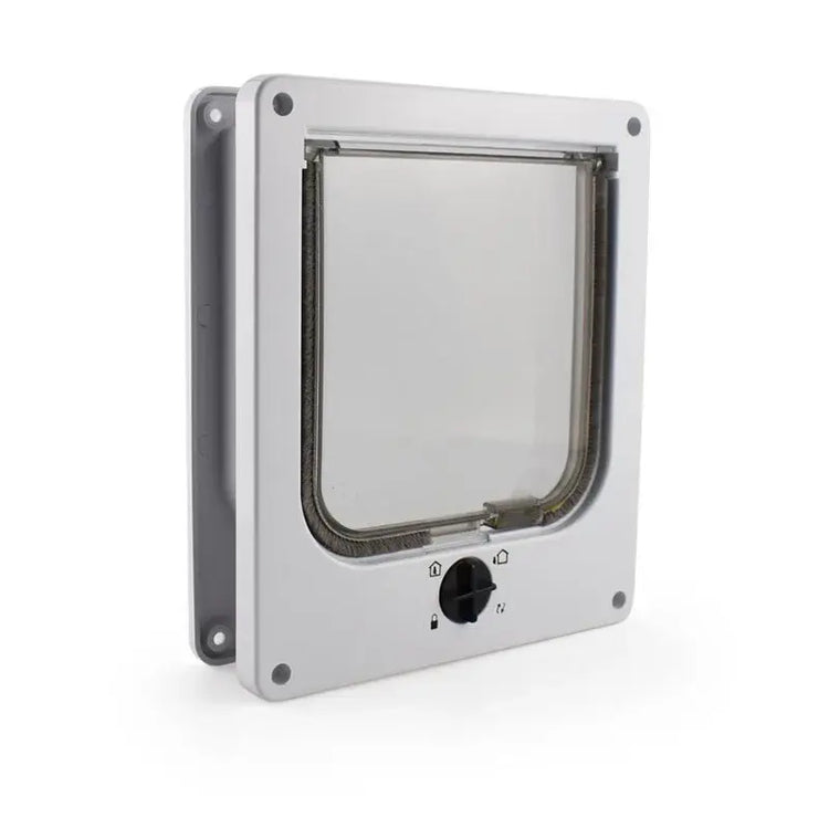 Cat entry and exit controllable directional door creative multifunctional cat door opening pet supplies - White / M