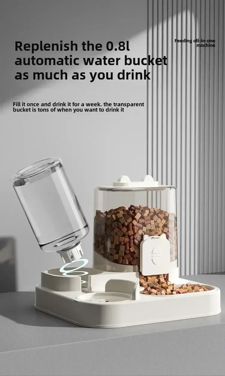 Cat Feeder Dog and Cat Basin Equipped with Water Dispenser Bowl Automatic Recycling Utensil Universal Pet Products