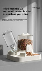Cat Feeder Dog and Cat Basin Equipped with Water Dispenser Bowl Automatic Recycling Utensil Universal Pet Products