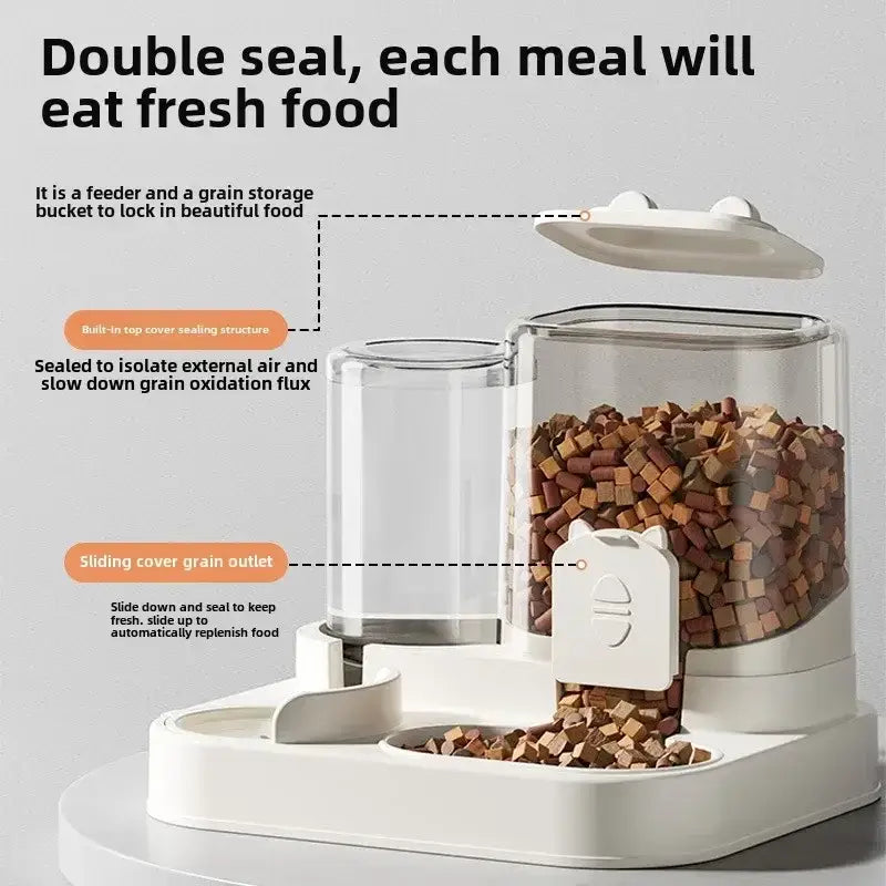 Cat Feeder Dog and Cat Basin Equipped with Water Dispenser Bowl Automatic Recycling Utensil Universal Pet Products