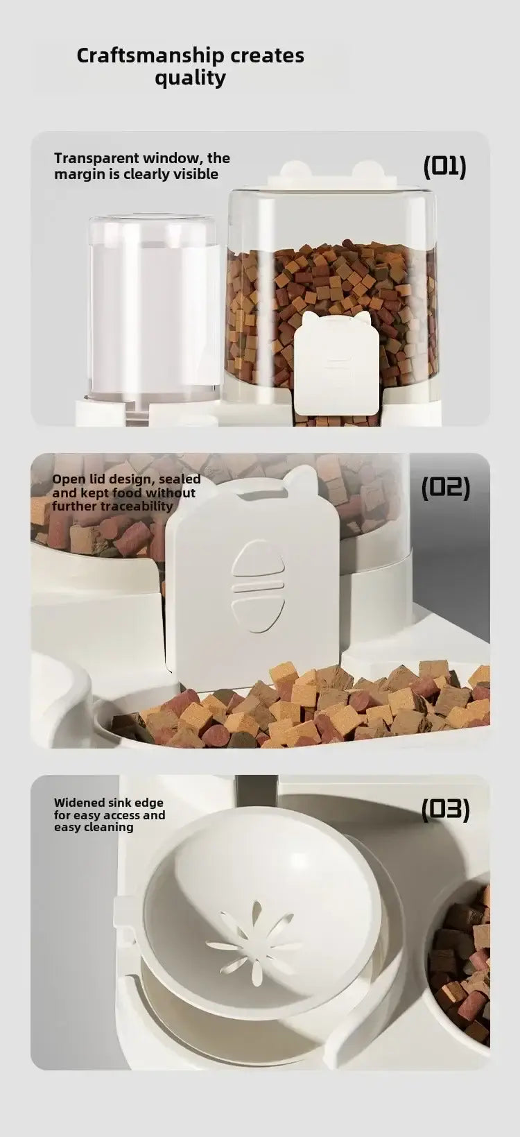 Cat Feeder Dog and Cat Basin Equipped with Water Dispenser Bowl Automatic Recycling Utensil Universal Pet Products