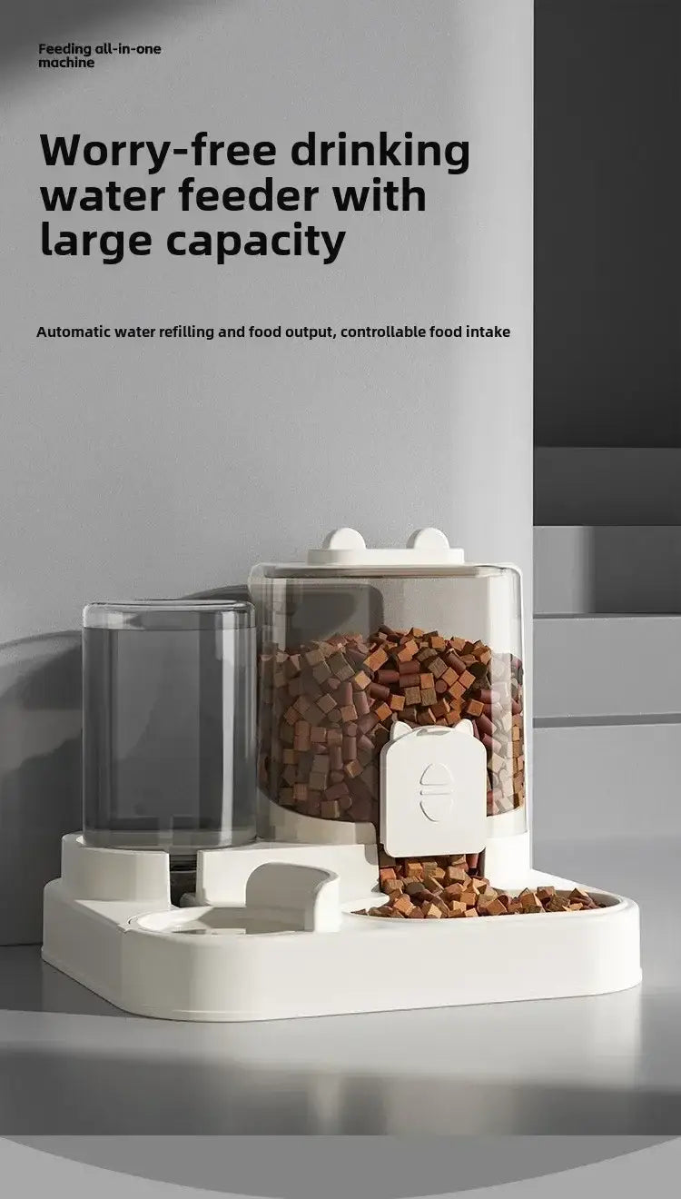 Cat Feeder Dog and Cat Basin Equipped with Water Dispenser Bowl Automatic Recycling Utensil Universal Pet Products