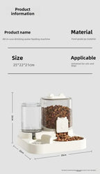 Cat Feeder Dog and Cat Basin Equipped with Water Dispenser Bowl Automatic Recycling Utensil Universal Pet Products