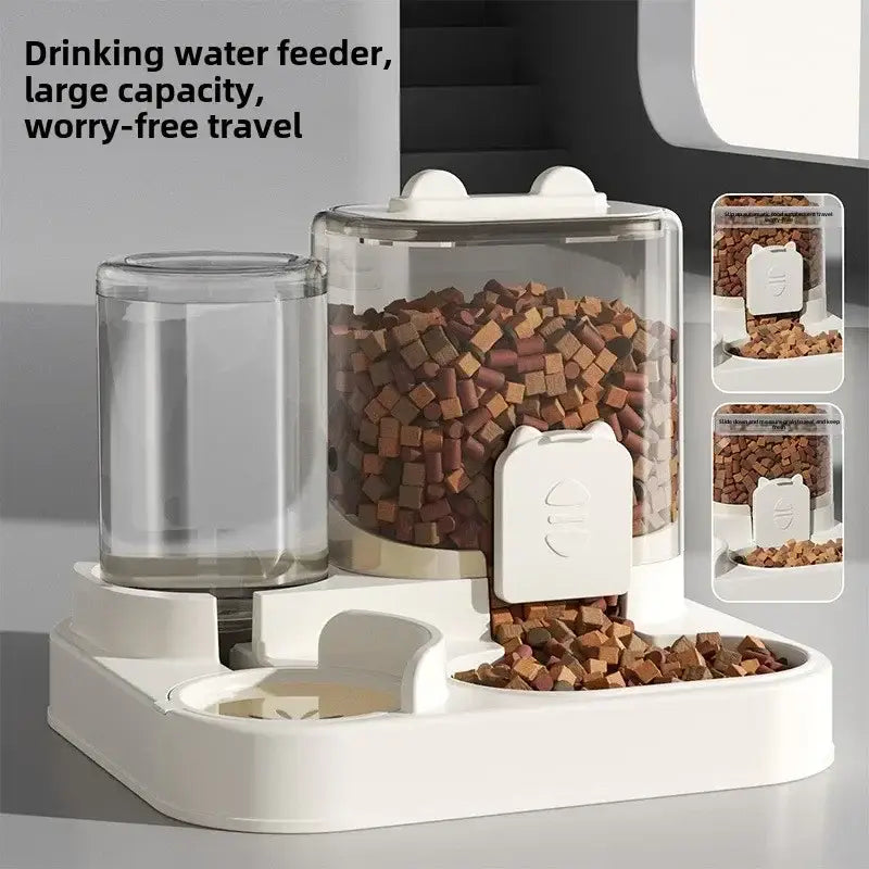Cat Feeder Dog and Cat Basin Equipped with Water Dispenser Bowl Automatic Recycling Utensil Universal Pet Products