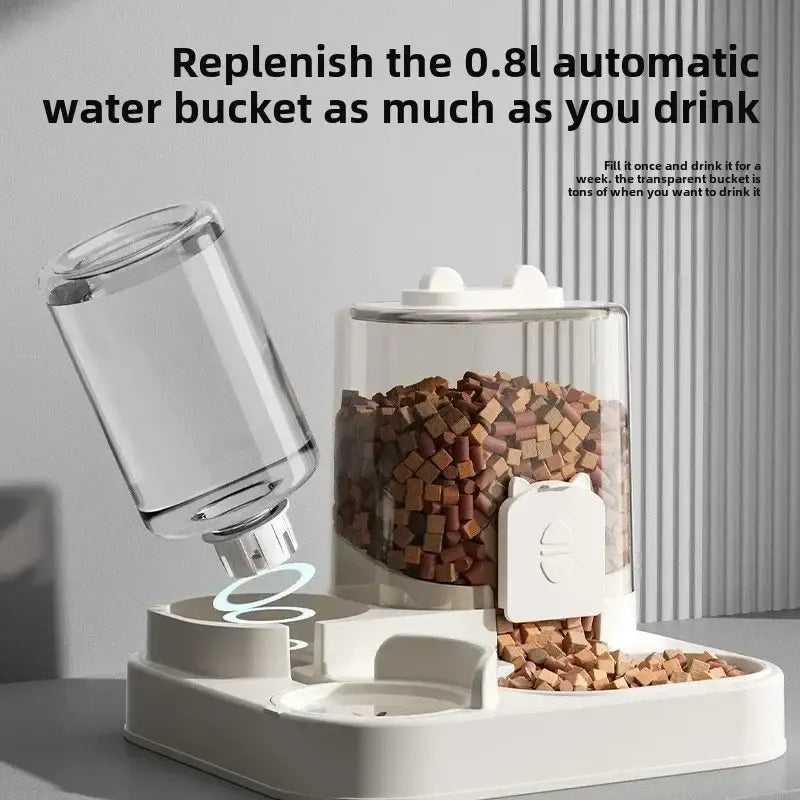 Cat Feeder Dog and Cat Basin Equipped with Water Dispenser Bowl Automatic Recycling Utensil Universal Pet Products