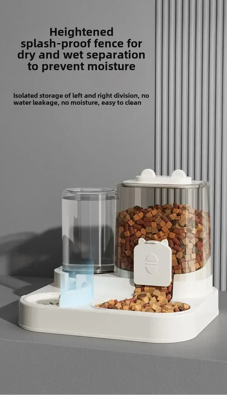 Cat Feeder Dog and Cat Basin Equipped with Water Dispenser Bowl Automatic Recycling Utensil Universal Pet Products