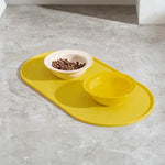 Cat Feeding Mat With Non-Slip Waterproof Design Pet Food Mat Compatible With Cat/Dog Bowls Multipet Households