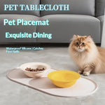 Cat Feeding Mat With Non-Slip Waterproof Design Pet Food Mat Compatible With Cat/Dog Bowls Multipet Households