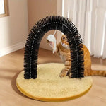 Cat grooming device indoor cat brush toy arch grooming device cat massager toy - black