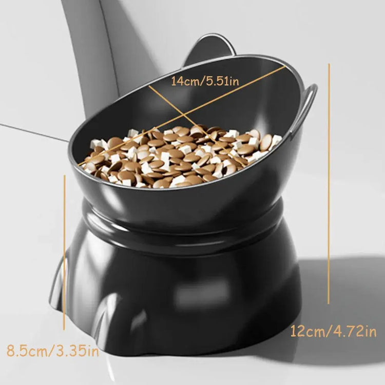 Cat Head Elevated Pet Bowls - Neck Protection Anti-Black Chin Anti-Spill Food & Water Bowls for Cats Ergonomic Feeding