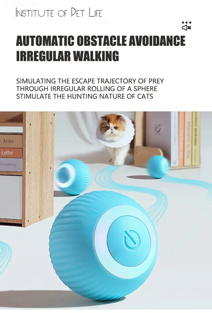 Cat Interactive Ball Smart Cat Toys Electronic Interactive Cat Toy Indoor Automatic Rolling Magic Ball PetAccessories
